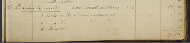 One of Bishop Peter Richard Kenrick's many transactions with the Jesuit booksellers.